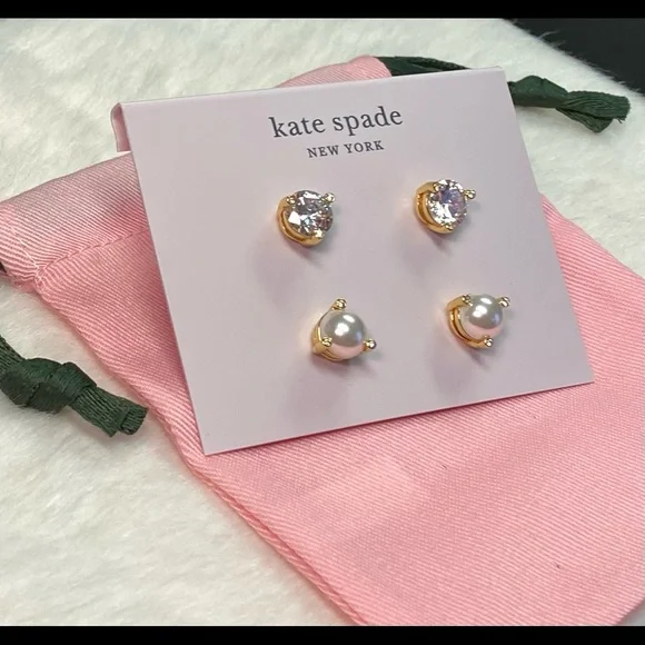 NWT KATE SPADE RISE & SHINE SET OF TWO 2 EARRINGS STUD - Picture 3 of 7